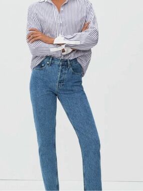 Everlane The Curvy 90's Cheeky Straight Jean Northridge Blue Size 26